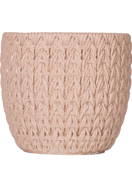Beton Saksı Örgü Desenli Kahverengi 14X13 Cm. fırsatları