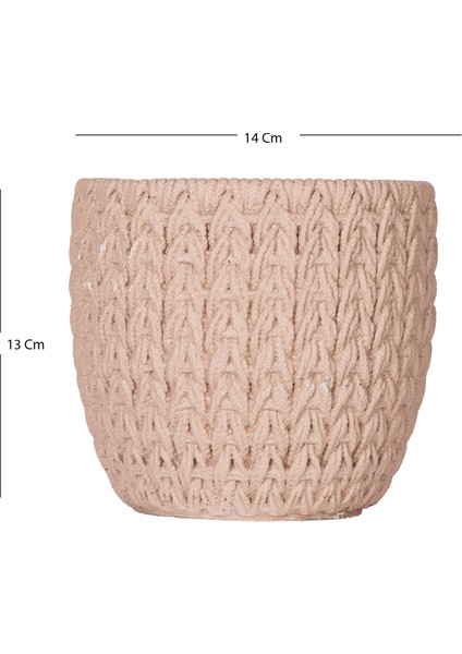 Beton Saksı Örgü Desenli Kahverengi 14X13 Cm. indirimleri