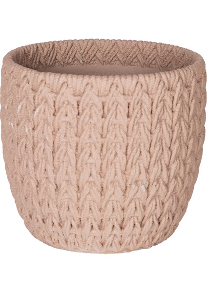 Beton Saksı Örgü Desenli Kahverengi 11X8,5 Cm. modelleri