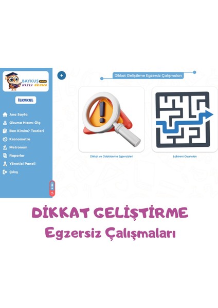 İLKOKUL Okuma, Dikkat ve Hafıza Geliştirme Yazılım Uygulaması indirimleri