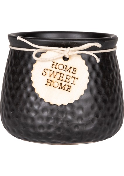 Seramik Saksı Home Sweet Home Aksesuarlı Siyah 10,5x8 Cm. modelleri