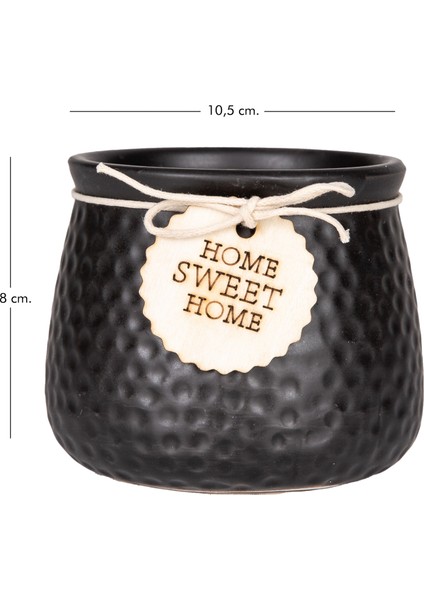 Seramik Saksı Home Sweet Home Aksesuarlı Siyah 10,5x8 Cm. fırsatları