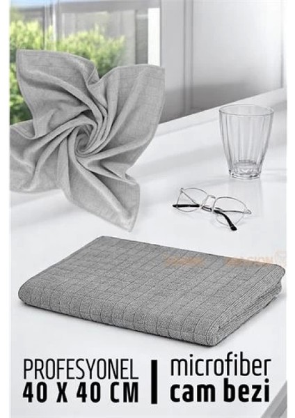 Çift Yüzeyli Profesyonel Microfiber Cam Bezi - Yüksek Kalite Temizlik Bezi 40 x 40 cm fiyatları