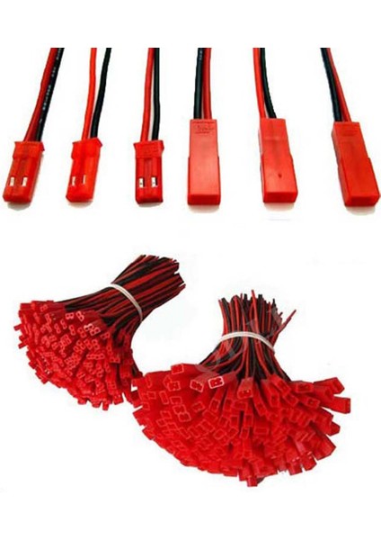 50 Çift 10 cm Jst Konnektör Fiş Kablosu Erkek + Dişi Rc Pil Için, Jst Çift Fiş Kablosu (Yurt Dışından)