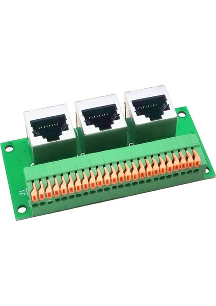 RJ45 Dişi Breakout Kartı, Lehimsiz RJ45 - 8 Pin Hızlı Yay Terminali, Pcb Kartlı Üç Yollu RJ45 Dişi Konnektör (Yurt Dışından)