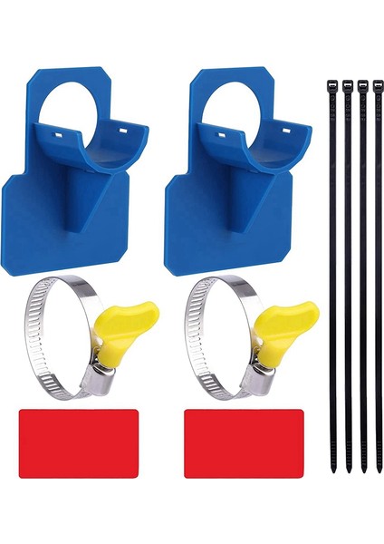 2 Adet Havuz Hortum Tutucular Paslanmaz Çelik Kelepçeler Kablo Bağları, Yer Üstü Havuz Aksesuarları Borular Için Sarkma Önleme (Yurt Dışından)