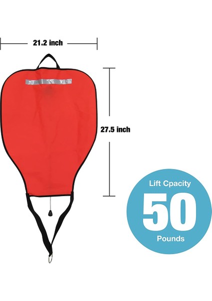 Tüplü Dalış Naylon Kaldırma Çantası, Açık Tabanlı Yüksek Görünürlüklü Yüzdürme Çantası, Kurtarma Çantası Şamandıra Şamandırası (Kırmızı) (Yurt Dışından) fiyatları