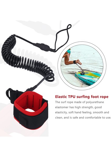 10.6ft Ayak Bileği Tasma Sörf Sarmal Ayakta Kullanılan Kürek Kurulu Siyah Tpu Kürek Kurulu Ayak Bacak Halat Sörf Tahtası Sal Çekiş Halatı (Yurt Dışından) fırsatları