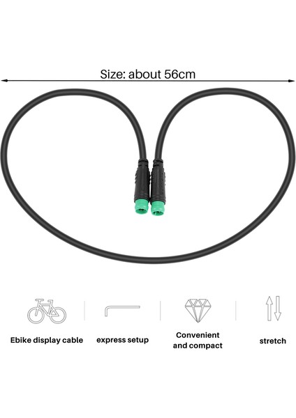 Elektrikli Bisiklet Ebike 5 Pin Erkek - Erkek Ekran Uzatma Kablosu Konektörü Bafang Orta Motor BBS01/BBS02/BBSHD (Yurt Dışından)