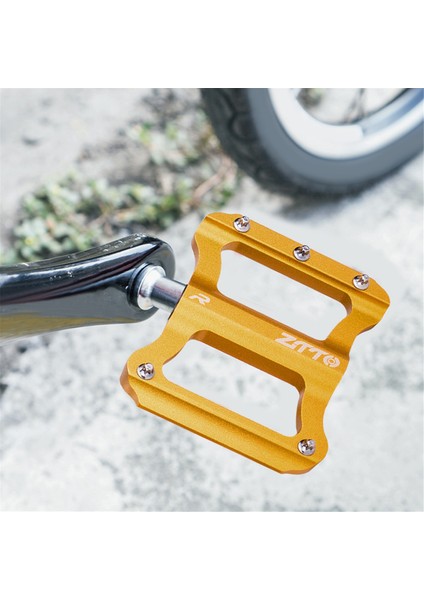 Ztto Yol Bisikleti Ultra Hafif Düz Pedal Alüminyum Alaşımlı Bisiklet Rulmanları Kaymaz Katlanır Pedallar Bisiklet Titanyum (Yurt Dışından) fırsatları