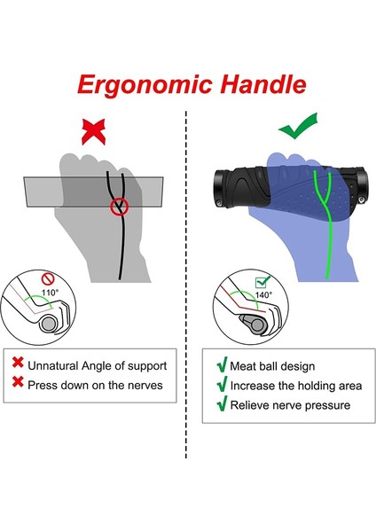 Astro Ergonomik Bisiklet Tutacakları Dağ Bisikleti Kaymaz Gidona Tutacakları 22.2mm Bisiklet/dağ Bisikleti/scooter/yol Bisikleti Için, Siyah (Yurt Dışından) indirimleri