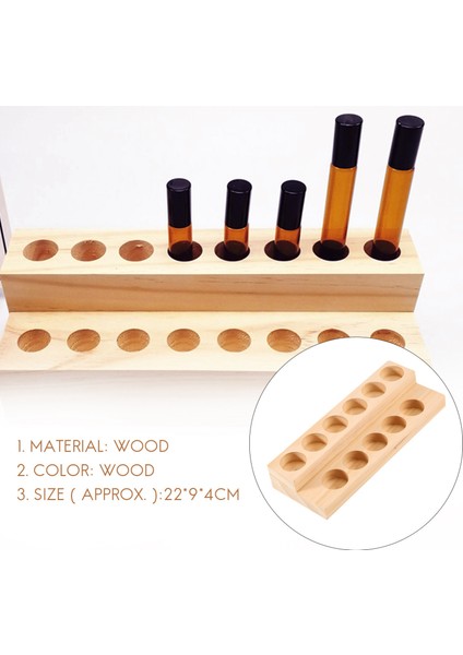 11 Delikli Ahşap Uçucu Yağ Tepsisi El Yapımı Doğal Ahşap Vitrin Rafı Gösteri Istasyonu 5-15ML Şişeler Için (Yurt Dışından) fırsatları