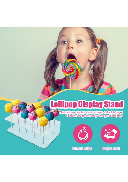 Düğün ve Doğum Günü Partileri Için 2 Adet 15 Delikli Akrilik Şeffaf Lolipop Standı (Yurt Dışından) fırsatları