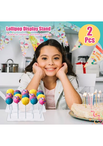 Düğün ve Doğum Günü Partileri Için 2 Adet 15 Delikli Akrilik Şeffaf Lolipop Standı (Yurt Dışından) indirimleri