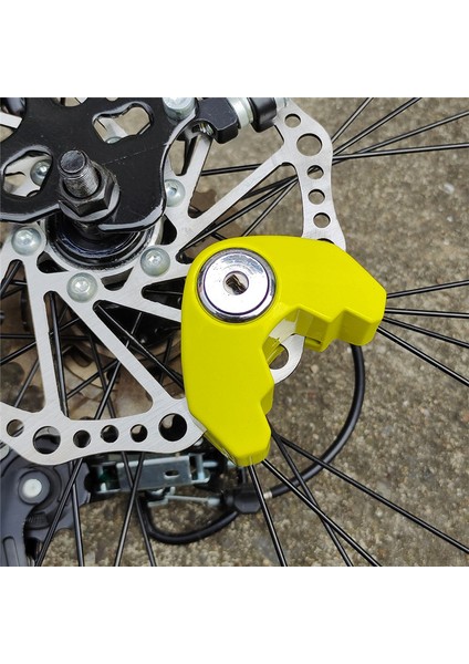 Bisiklet Disk Fren Kilidi Su Geçirmez Güvenlik Hırsızlık Önleyici Tekerlek Fren Kilidi Motosiklet Scooter Araç Katlanır Bisiklet, Sarı (Yurt Dışından) modelleri