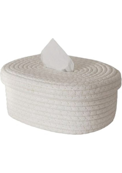 Mendil Kutusu Kapağı Kare Mendil Tutucular Pamuklu Halat Kapakları Dikdörtgen Mendil Kutusu Sevimli Aksesuarlar Dekoratif Düzenleyici B (Yurt Dışından)