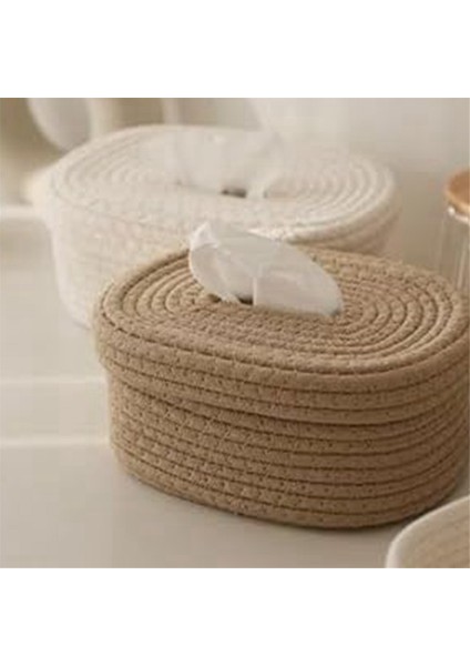 Mendil Kutusu Kapağı Kare Mendil Tutucular Pamuklu Halat Kapakları Dikdörtgen Mendil Kutusu Sevimli Aksesuarlar Dekoratif Düzenleyici B (Yurt Dışından) fırsatları