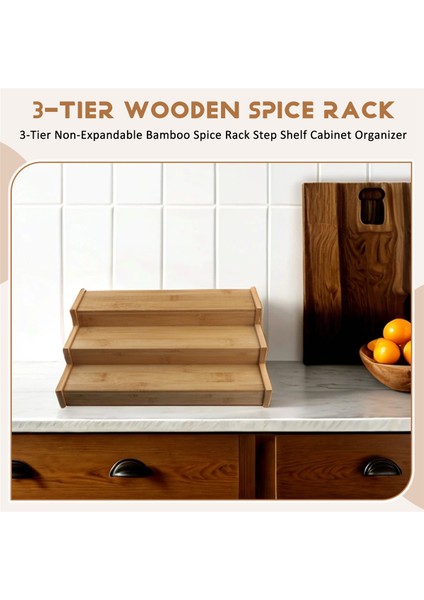 3 Katlı Genişletilemeyen Bambu Baharat Rafı Basamaklı Raf Dolap Düzenleyici (Yurt Dışından) fırsatları