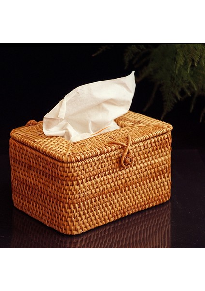 Dikdörtgen Kağıt Rafı Rattan Mendil Kutusu Zarif Ev Dekorasyonu El Yapımı Masaüstü Mendil Kutusu Peçete Saklama Kutusu (Yurt Dışından) modelleri