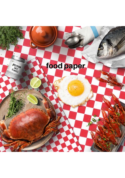 100 Pcs Kareli Şarküteri Şeker Sepeti Astarı Gıda Ambalaj Kağıtları, Yağ Kovucu, Sandviç Burger Ambalajı, Kırmızı ve Beyaz (Yurt Dışından) modelleri