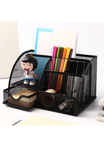 Mesh Masa Düzenleyici Kalem Tutucu, 6 Bölmeli Aksesuar Saklama Kutusu ve Çekmece Ofis Malzemeleri Hediye (1 Adet) (Yurt Dışından) fiyatları
