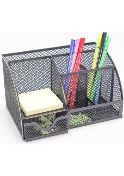 Mesh Masa Düzenleyici Kalem Tutucu, 6 Bölmeli Aksesuar Saklama Kutusu ve Çekmece Ofis Malzemeleri Hediye (1 Adet) (Yurt Dışından) fırsatları