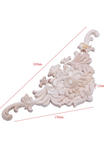 1x Kauçuk Ahşap Oyma Aplike Retro Mobilya El Sanatları Dekor 38*15*1.2 cm (Yurt Dışından) modelleri