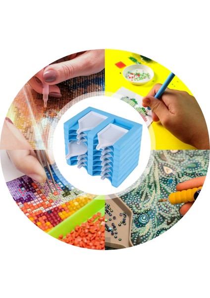 16 Yuvaları Elmas Boyama Tepsi Organizatör Elmas Boyama Aksesuarları Tepsi Elmas Boyama Alet Takımı Organizatör Mavi (Yurt Dışından) indirimleri