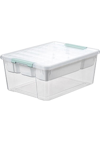 Derin Şeffaf Plastik Istiflenebilir Saklama Kabı Kutusu Kutusu Tote Şeffaf Mandallı Kapaklı Ev Için Düzenleme Çözümü (Yurt Dışından)