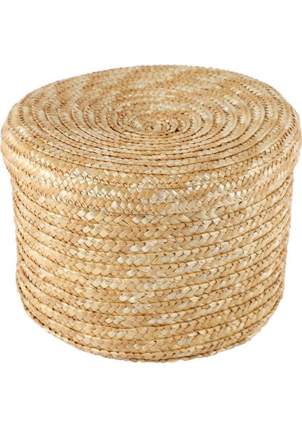 Buğday Samanı Dokuma Depolama Sepeti Depolama Sepeti Yenilikçi Sepet Rustik Doğal Kahverengi Kaplama Depolama Dekoratif Sepet (Büyük) (Yurt Dışından)