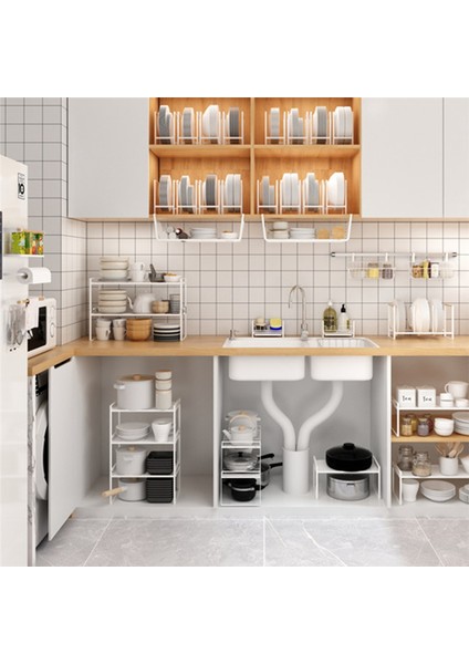 Mutfak Rafları, Dolap Düzenleme Mini Depolama Rafı, Beyaz (Yurt Dışından) fiyatları