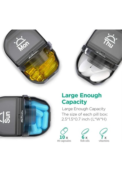 Hap Kutusu 7 Günlük Düzenleyici 21 Izgara 3 Defa Bir Günlük Taşınabilir Seyahat Büyük Bölmeli Vitaminler Ilaçlar, A (Yurt Dışından) fiyatları