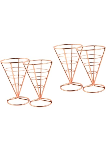 4 Adet Mutfak Parti Tutucu Tel Standı Tavuk Ekran Metal Koni Kızarmış Kızartma Rafları (Yurt Dışından)