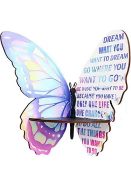 Kelebek Şekilli Duvara Monte Köşe Rafı Duvara Monte Depolama Düzenleyici Duvar Kristalleri Taşları Depolama Ev Dekoru D (Yurt Dışından)