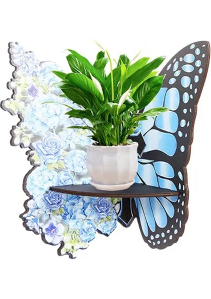 Kelebek Şekilli Duvara Monte Köşe Rafı Duvara Monte Depolama Düzenleyici Duvar Kristalleri Taşları Depolama Ev Dekoru D (Yurt Dışından) fiyatları