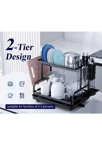 Bulaşık Kurutma Rafı - Çok Fonksiyonlu Bulaşıklık, Drenaj Tahtası ve Gereç Tutuculu Paslanmaz Mutfak Bulaşık Kurutma Rafı (Yurt Dışından) modelleri