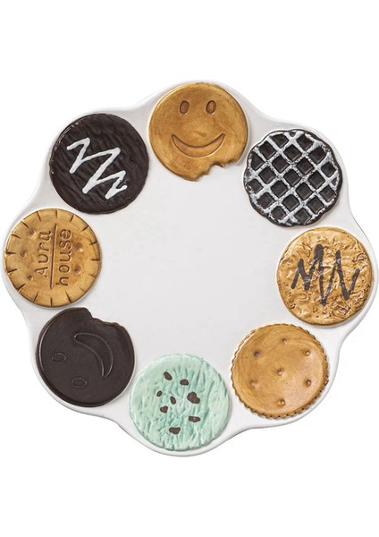 Yaratıcı Kurabiye Tabağı Sevimli Seramik Ofis Tatlı Tabağı Ev Kahvaltı Tatlı Tabağı,çok Renkli,renkli Kurabiye Tabağı (Yurt Dışından)