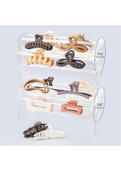 Akrilik Pençe Klip Organizatör Tutucu, 360 Derece Dönen Pençe Klip Tutucu ve Depolama, Saç Tokası Organizatör Ekranı (Yurt Dışından) fırsatları