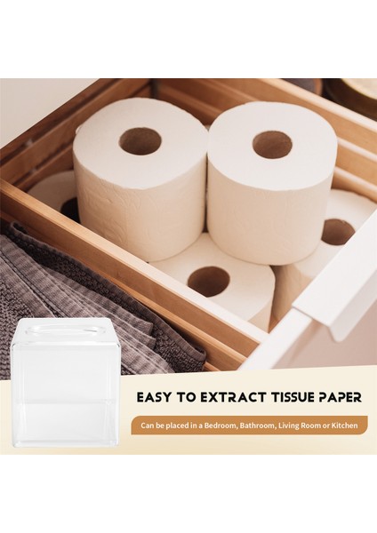 Şeffaf Akrilik Mendil Kutusu Tutucu Kapaklı Yüz Mendil Kutusu Kasası Tezgah Üstü, Şeffaf Plastik Kurutma Makinesi (Yurt Dışından) indirimleri