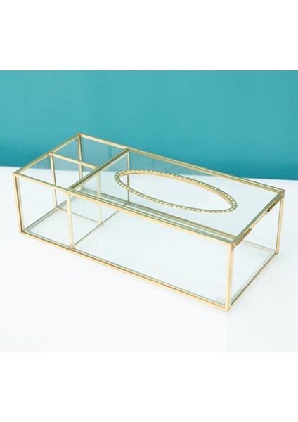 Altın Mendil Kutusu Dikdörtgen Şeffaf Cam Kağıt Mendil Kutusu Ev Mendil Dispenseri Geometrik Cam Mendil Kutusu (Yurt Dışından) fiyatları