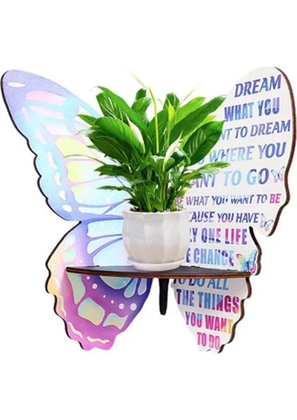 Kelebek Şekilli Duvara Monte Köşe Rafı Duvara Monte Depolama Düzenleyici Duvar Kristalleri Taşları Depolama Ev Dekoru D (Yurt Dışından) fırsatları