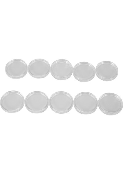 10 Adet Küçük Yuvarlak Şeffaf Plastik Para Kapsül Kutusu 33MM (Yurt Dışından)