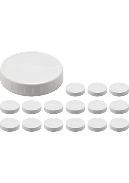 16 Paket Geniş Ağızlı Kavanoz Kapakları, Konserve Kavanozları Için Plastik Saklama Kapakları, Sızdırmaz ve Çizilmeye Karşı Dayanıklı Yüzey (Yurt Dışından)