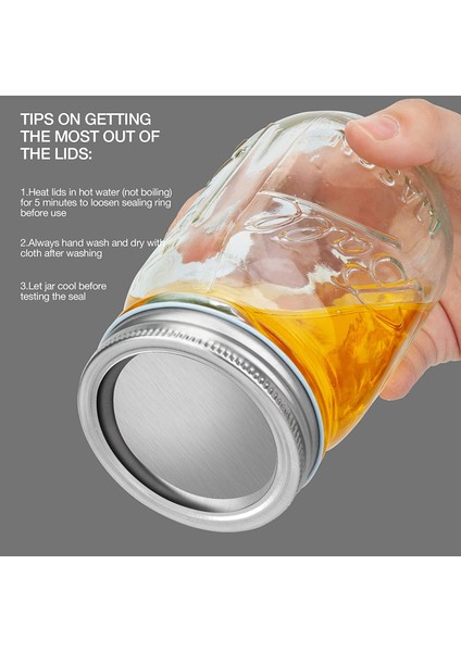 24 Adet Mason Kavanoz Kapağı, Normal Ağızlı Konserve Kapakları Silikon Conta Halkalı Tekrar Kullanılabilir Bölünmüş Tip Sızdırmaz Konserve Kapakları (Yurt Dışından) indirimleri