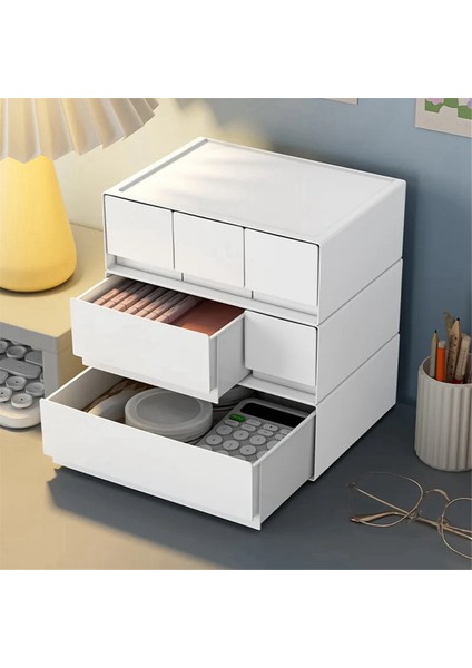 Yığılabilir Masaüstü Düzenleyici Büyük Kapasiteli Çekmece Saklama Kutusu Okul Kırtasiye Çeşitli Eşyalar Düzenleyici, 1 Çekmece (Yurt Dışından) indirimleri