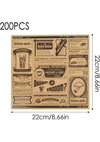 200 Adet Ingilizce Gazete Yağlı Kağıt Aperatif Kağıt Yağ Emici Kağıt Patates Kızartması Sandviç Ambalaj Kağıdı, Sarı (Yurt Dışından) modelleri