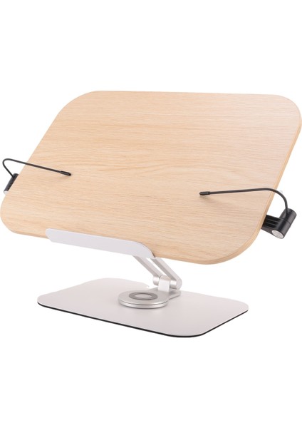 Okuma Için Kitap Standı, 360° Dönebilen Taban ve Sayfa Klipsli Ayarlanabilir Braket, Katlanabilir Masaüstü (Yurt Dışından) fiyatları