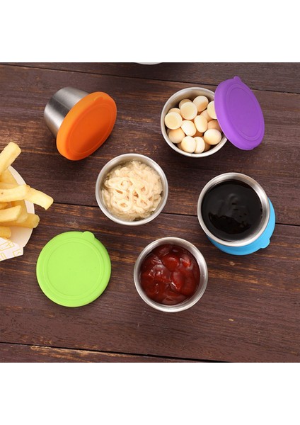 6 Parça Paslanmaz Çelik Karıştırma Kaseleri 70ML Çaplı Renkli Hava Geçirmez Kapaklı Metal Yerleştirme Kaseleri Kaymaz Altlar (Yurt Dışından) fiyatları