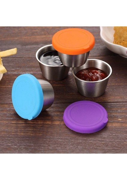 6 Parça Paslanmaz Çelik Karıştırma Kaseleri 70ML Çaplı Renkli Hava Geçirmez Kapaklı Metal Yerleştirme Kaseleri Kaymaz Altlar (Yurt Dışından) fırsatları