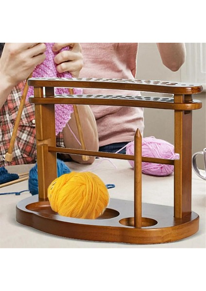El Yapımı Ahşap Iplik Dağıtıcısı Iplik Dağıtıcısı Verimli Iplik Depolaması Için Büyük Kapasiteli Çift Katmanlı Iplik Topu Tutucusu (Yurt Dışından)